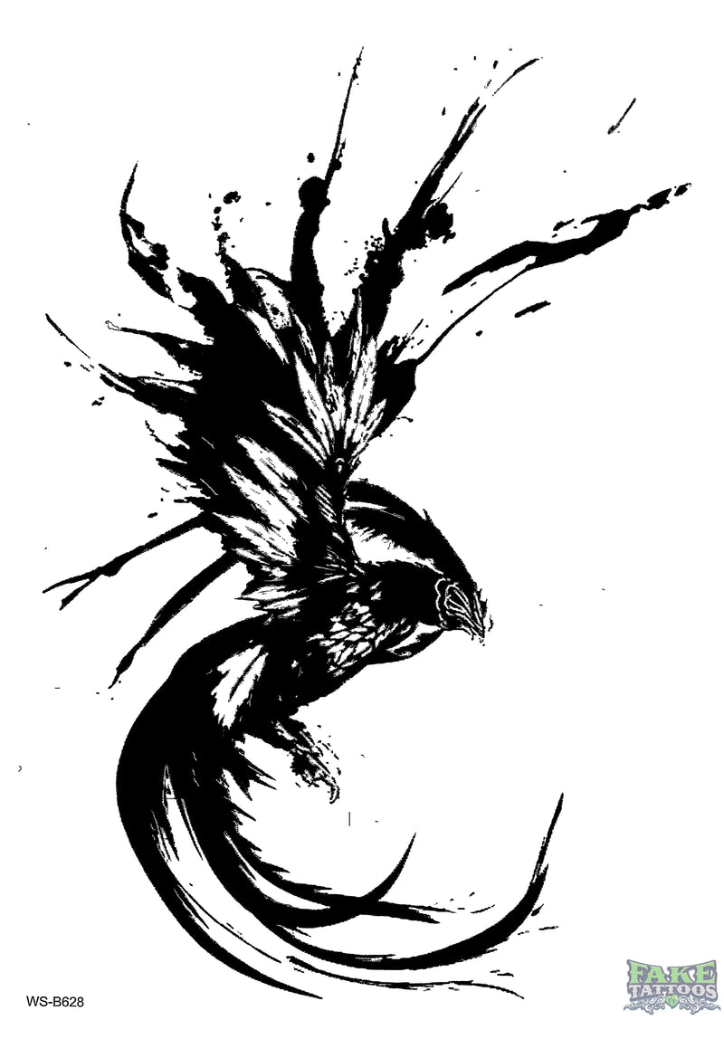 Bird Power Abstract Temporary Tattoo