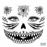 1 feuille de tatouage temporaire réaliste d'Halloween en forme de cœur de Chucky empalé et sanglant, autocollant de faux tatouage réaliste, durable et imperméable