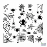 Halloween Spider & Spider Web Tattoo Sheet