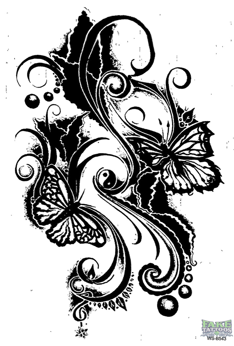 Butterfly Tribal Temporary Tattoo