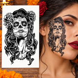 Sugar Skull Face Tattoo Set included designs presented for Halloween styling