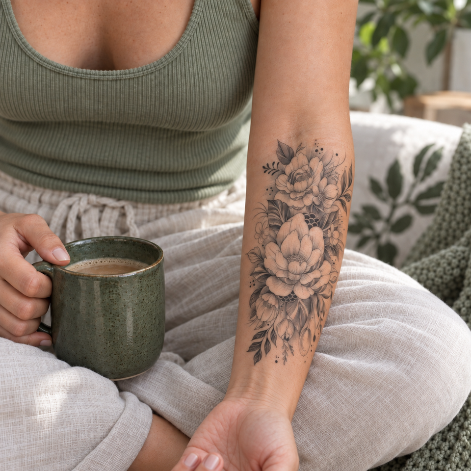 Tatuajes Temporales De Hojas De Flores