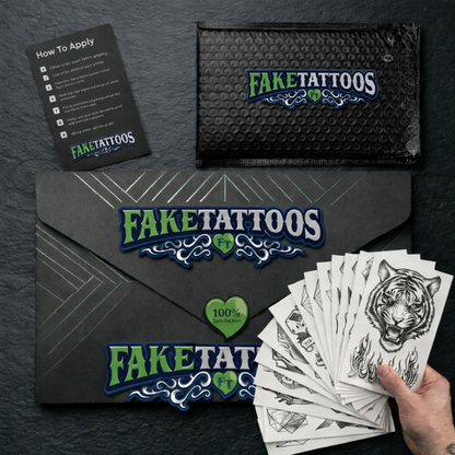 Realistic Dagger Rose Temporary Tattoo Fake Tattoos