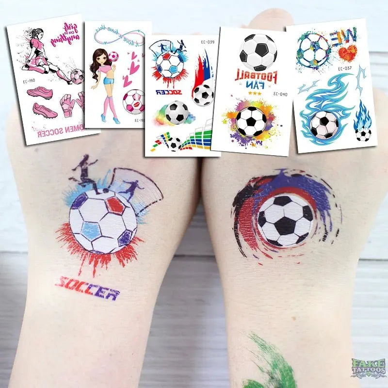 Cute Cartoon Temporary Tattoo Stickers Small Hand Finger Football Sports Face Tattoo Decals Waterproof Fake Tattoos Kids Child FAKE TATTOOS