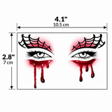 1 feuille de tatouage temporaire réaliste d'Halloween en forme de cœur de Chucky empalé et sanglant, autocollant de faux tatouage réaliste, durable et imperméable