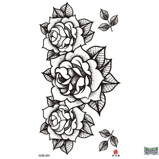 Flower Floral Artistic Temporary Tattoo