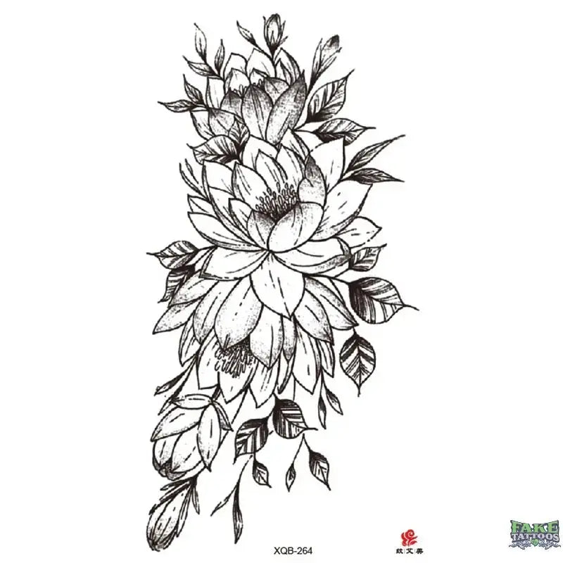 Elegant Flower Floral Temporary Tattoo