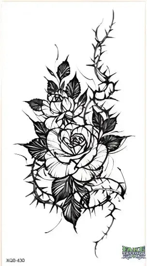 Rose and Thorns Temporary Tattoo