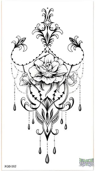 Ornate Floral Temporary Tattoo