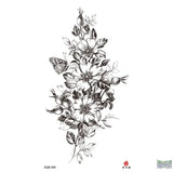 Flowers Buttfly Temporary Tattoos Fake Tattoos