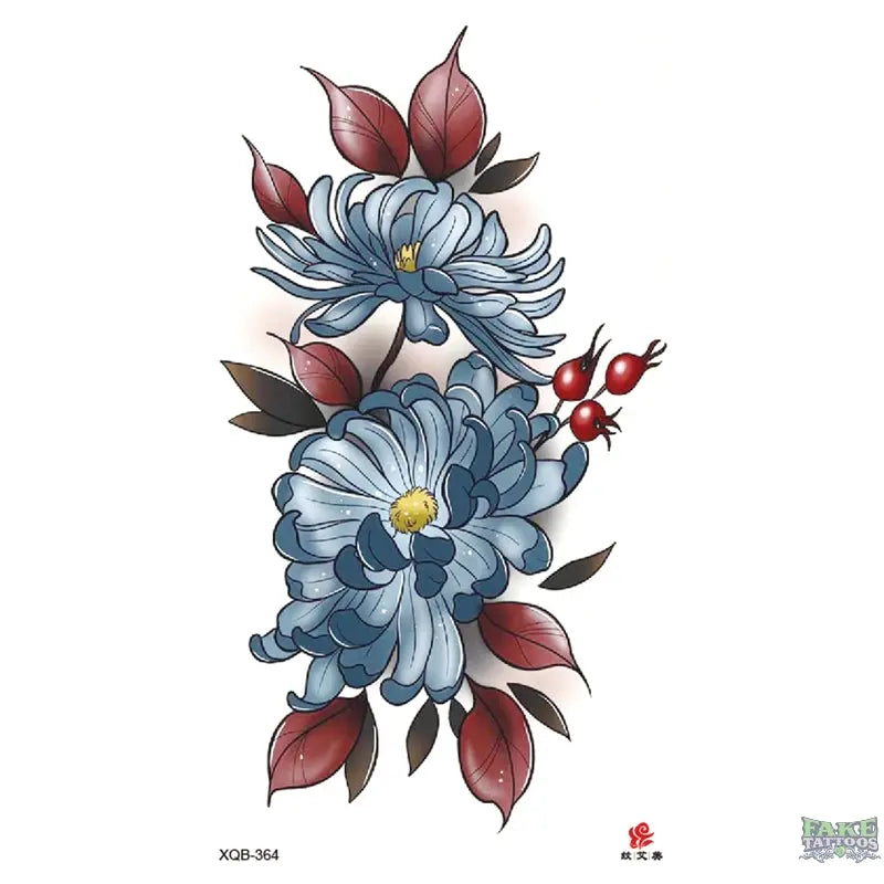 Vibrant Colorful Flower Temporary Tattoo for Festivals & Style