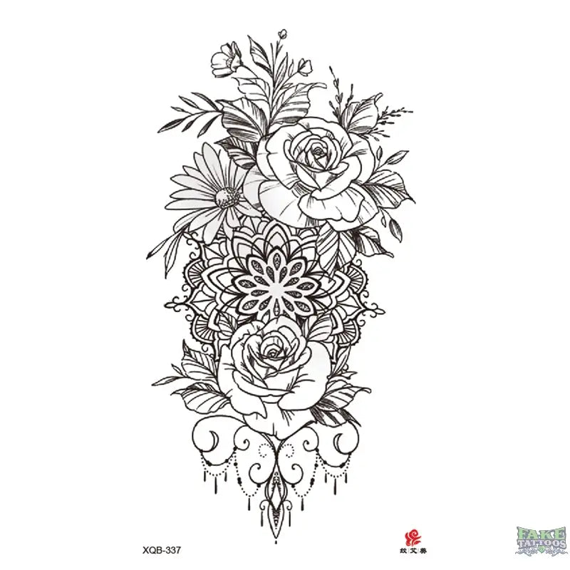 Realistic Flowers Floral Temporary Tattoos for Stunning Body Art