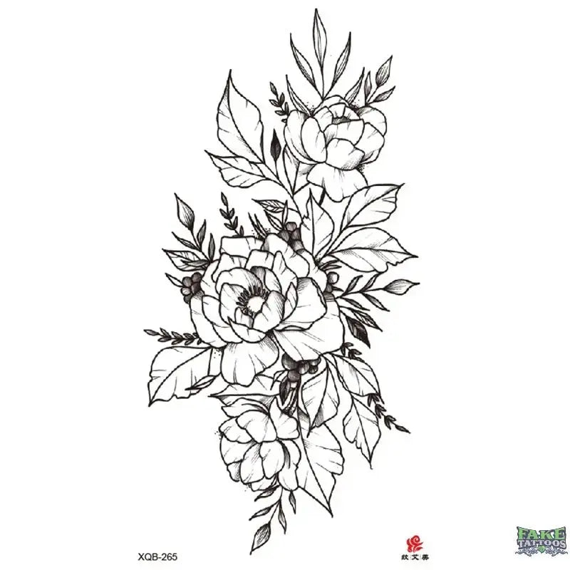 Realistic Floral Temporary Tattoo