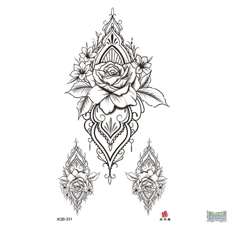Realistic Rose Flower Temporary Tattoos for Elegant Style