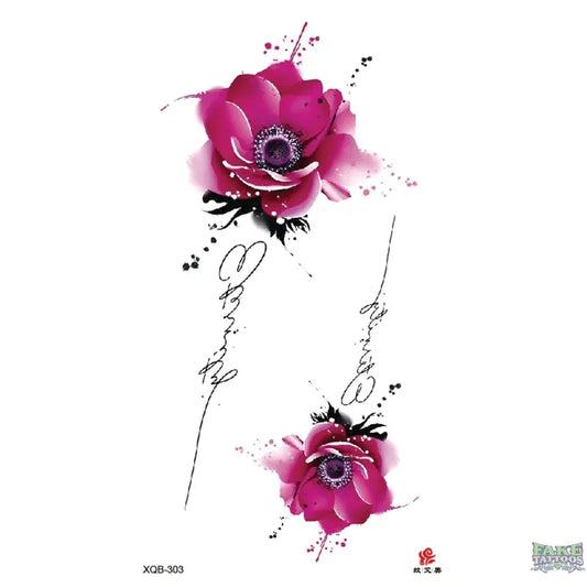 Flowers Temporary Tattoo