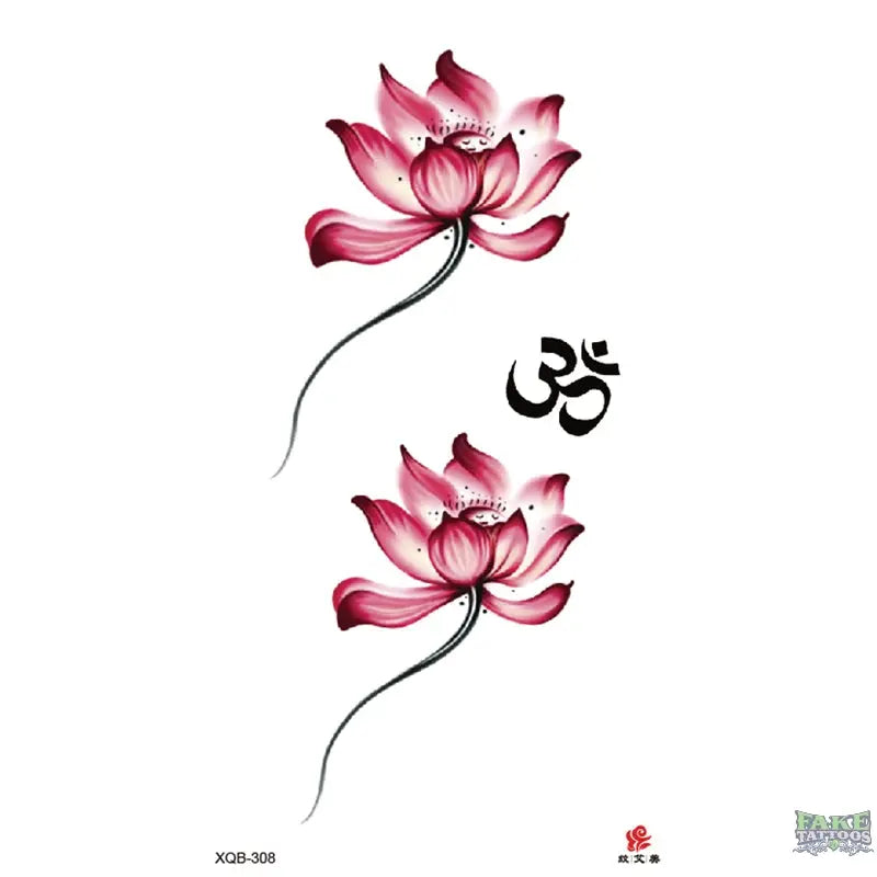 Lotus Om Temporary Tattoo