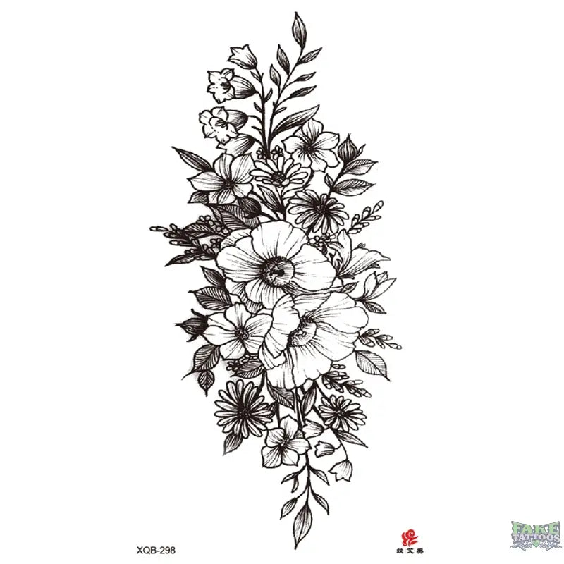 Realistic Floral Temporary Tattoo