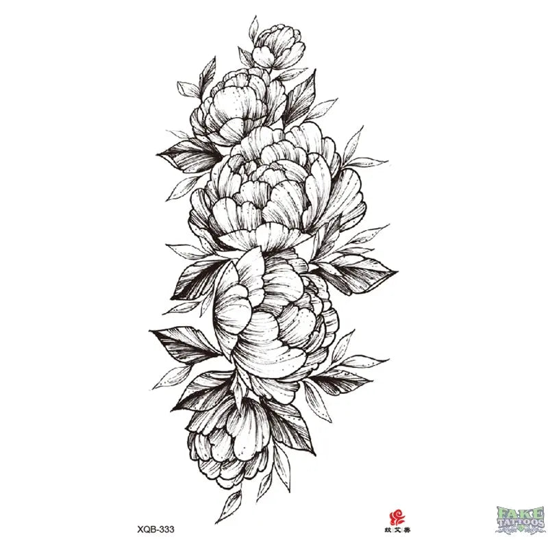 Elegant Realistic Flowers Temporary Tattoo