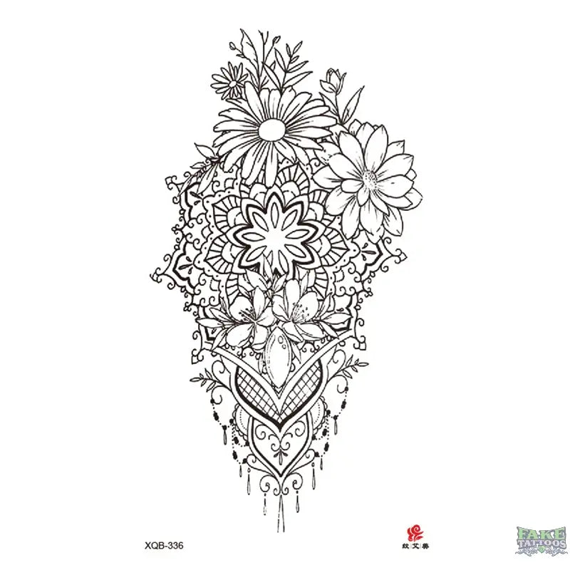 Floral Mandala Temporary Tattoo