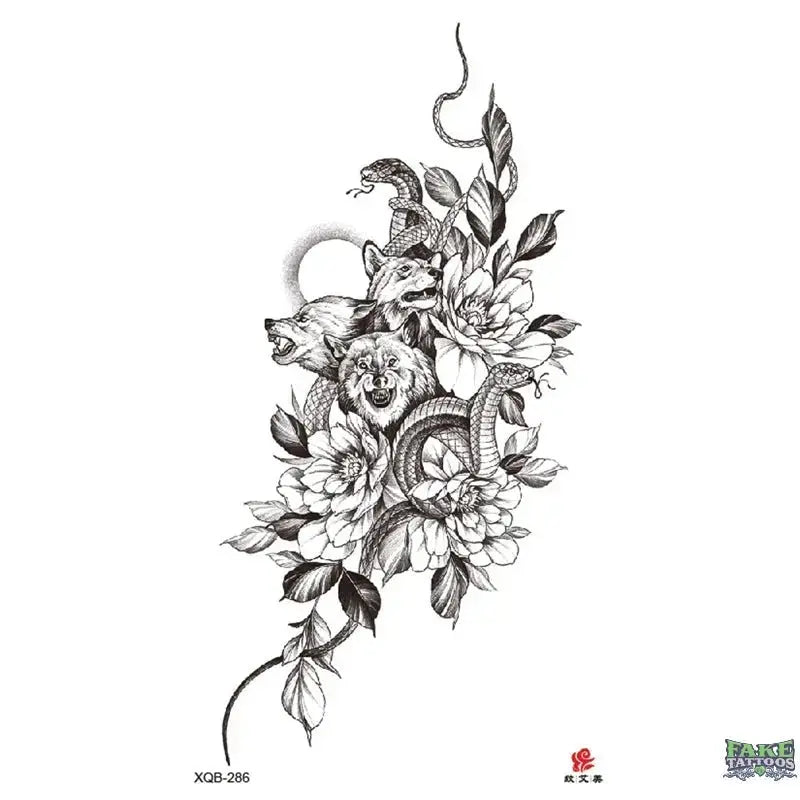 Night Noir Snake & Wolf & Flower