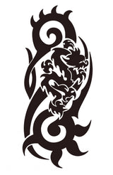Tatuaje temporal chino asiático del tigre tribal