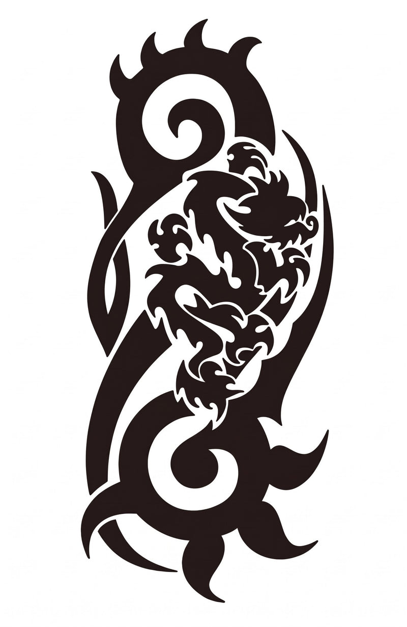 Tatuaje temporal chino asiático del tigre tribal