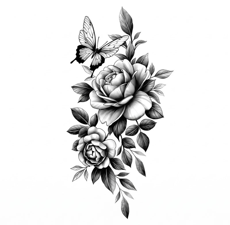 Scarlet Bloom Black & Flower