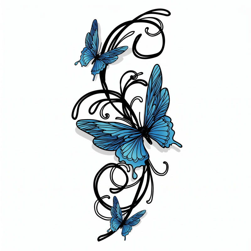 Wings in Bloom Blue & Butterfly