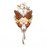 Mariposa y flor de bobina escarlata