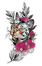 Cobalt Arc Cat & Flower