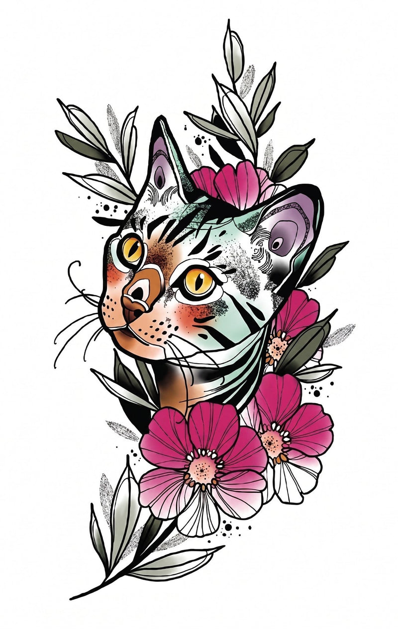 Cobalt Arc Cat & Flower & Floral
