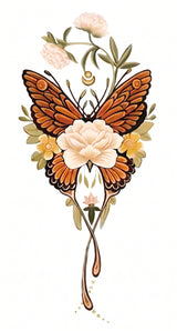Scarlet Coil Butterfly & Flower