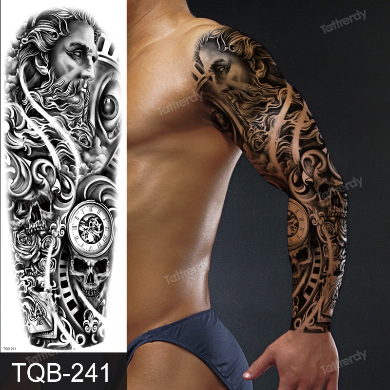 Unalome Lotus Temporary Tattoo (Set of 3) – Small Tattoos