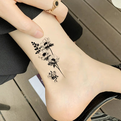 Waterproof Temporary Tattoo Stickers Butterfly Tiger Feather  Design Tattoo Children Black Body Art Fake Tattoos for Men Women Fake Tattoos