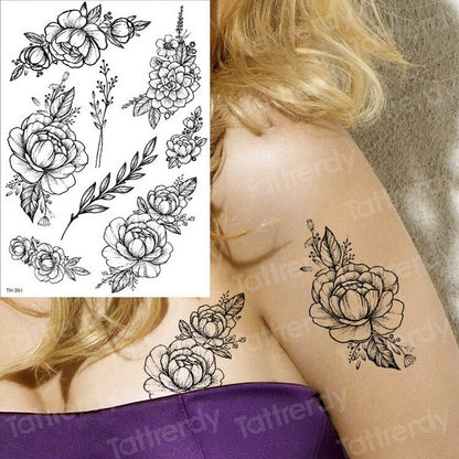 sketches tattoo designs sexy tattoo back black mehndi stickers horse rose tattoo waterproof temporary tattoos for women body art FAKE TATTOOS