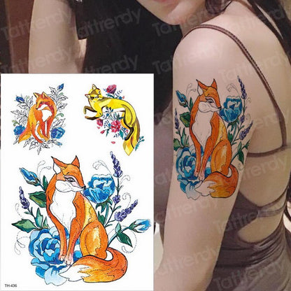 Watercolor Hummingbird Temporary Fake Tattoo Body Art Sticker Waterproof Hand Bird Tattoo for Women Arm Men Tattoos Water Color FAKE TATTOOS
