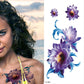 temporary tattoo sticker peony purple flower body tattoos roses sexy tattoo for women back leg tattoo waterproof fake decals FAKE TATTOOS