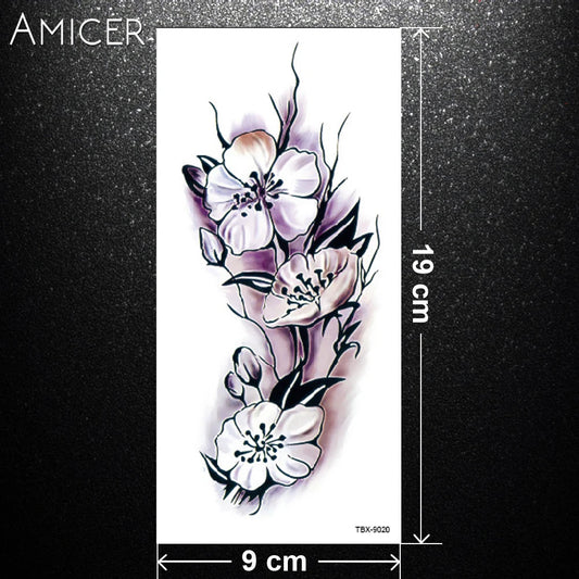 Sexy Romantic Dark Rose Flowers Tattoo Sleeve Flash Henna Tattoos Fake Waterproof Temporary Tattoos Stickers Translated Tattoos Fake Tattoos