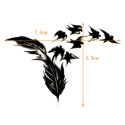Swallow Feather Temporary Tattoo Fake Tattoos