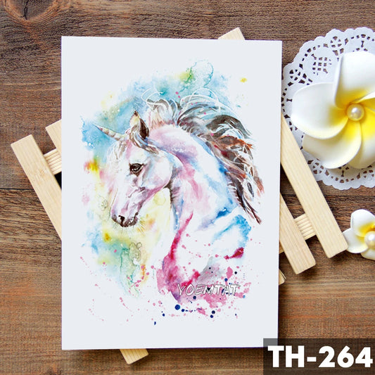 Unicorn Geometric Rose Fox Wolf Waterproof  Temporary Tattoo Sticker Swan Elk Animals Flash Tattoos Body Art Fake tatoo Fake Tattoos