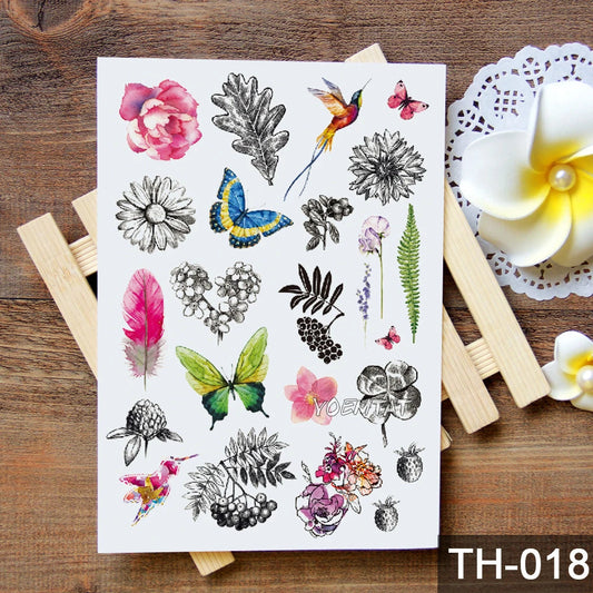 Waterproof Temporary Tattoo Sticker Watercolor Cute Little Animal Pattern Tattoo Water Transfer Body Art Fake Tattoo Fake Tattoos