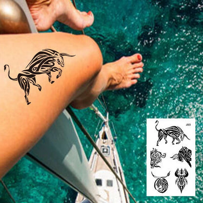 1PC NEW 24models Body Art Arm leg Temporary Tattoo Sticker bull Ngau Tau Horns Fake cool men Black tatuagem Multi-styles taty FAKE TATTOOS