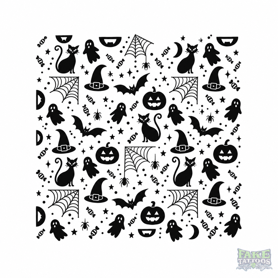 Halloween Bats, Ghosts & Cats