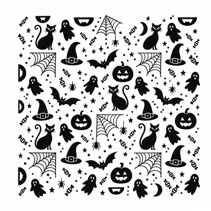Halloween Bats, Ghosts & Cats