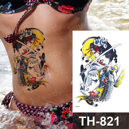 watercolor tattoo temporary tattoo sleeves arm back legs purple flower tattoos sticker women girls bikini decal tattoo sheet FAKE TATTOOS