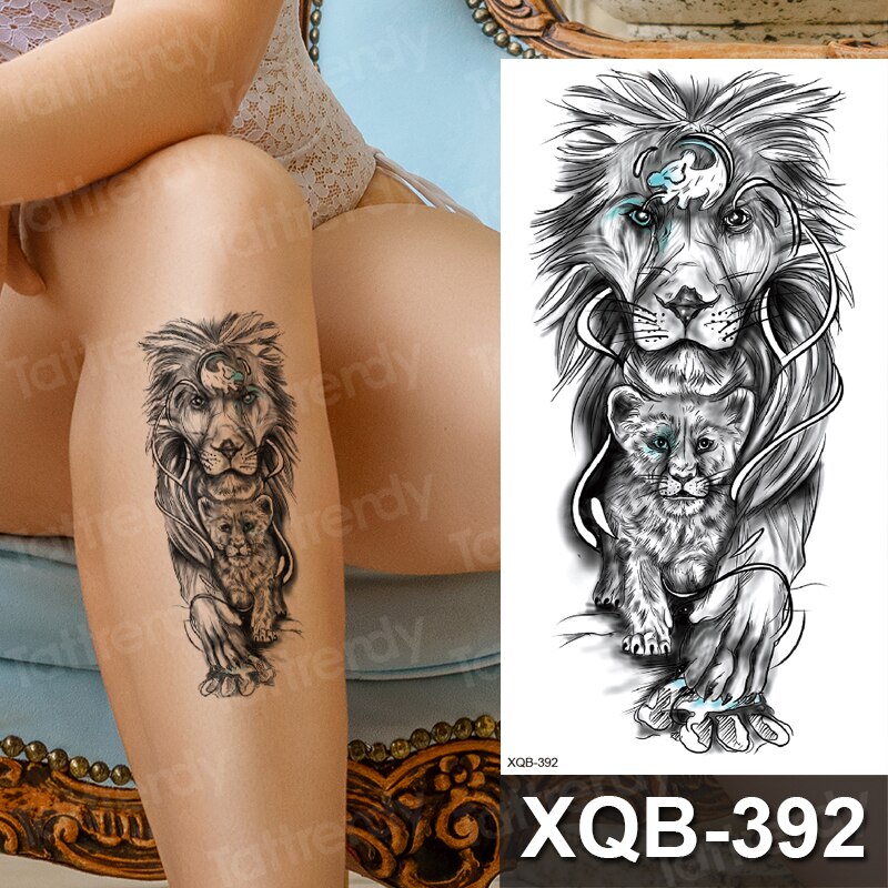 Black Thorns Maori Tattoos For Men Adults Realistic Lion Tiger Compass War  Totem Fake Tattoo Sticker