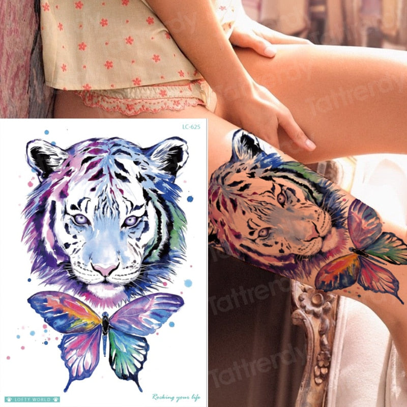 Premium Vector | Head of a tiger tattoo designhand drawn