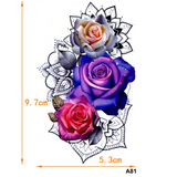 Realistic 3D Rose Waterproof Temporary Tattoo Fake Tattoos