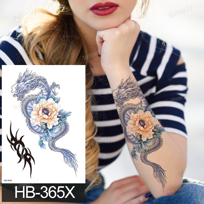 Waterproof Temporary Tattoo Sticker Butterfly Flower Wing Fake Tatto Big Tatoo Tatouage Temporaire Back Chest For Women Girl FAKE TATTOOS