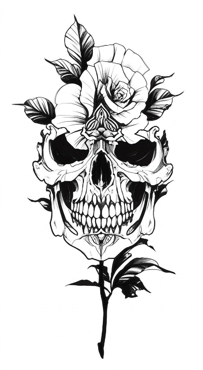 Electric Grove Skull & Flower